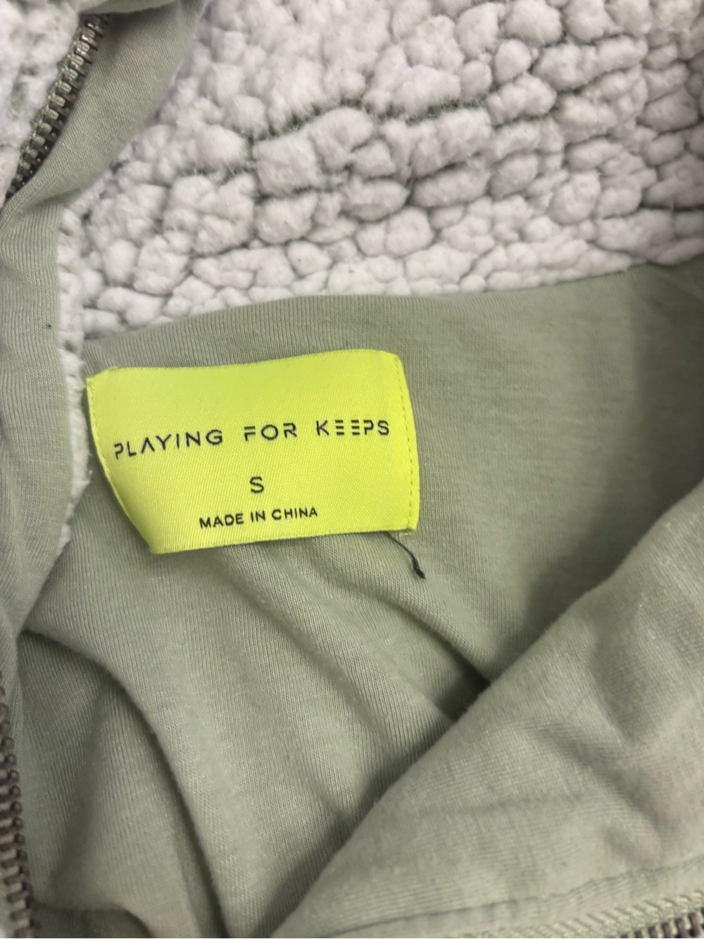 Women’s Sage Green Sherpa-Lined Hoodie
